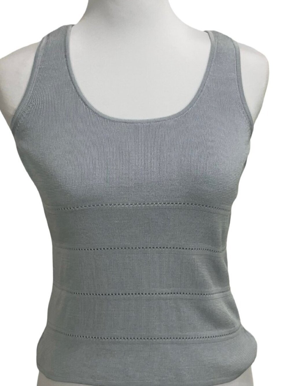 Dana Buchman Petite Silk Light Blue Cardigan & Tank Top Small P - Picture 2 of 5